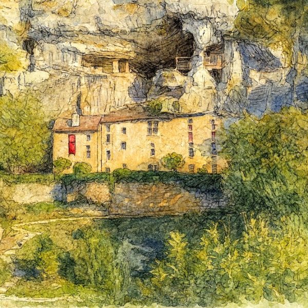 Maison Forte de Reignac_aquarelle