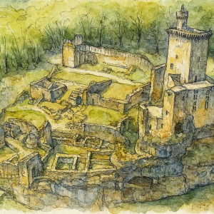 chateau-commarque_aquarelle